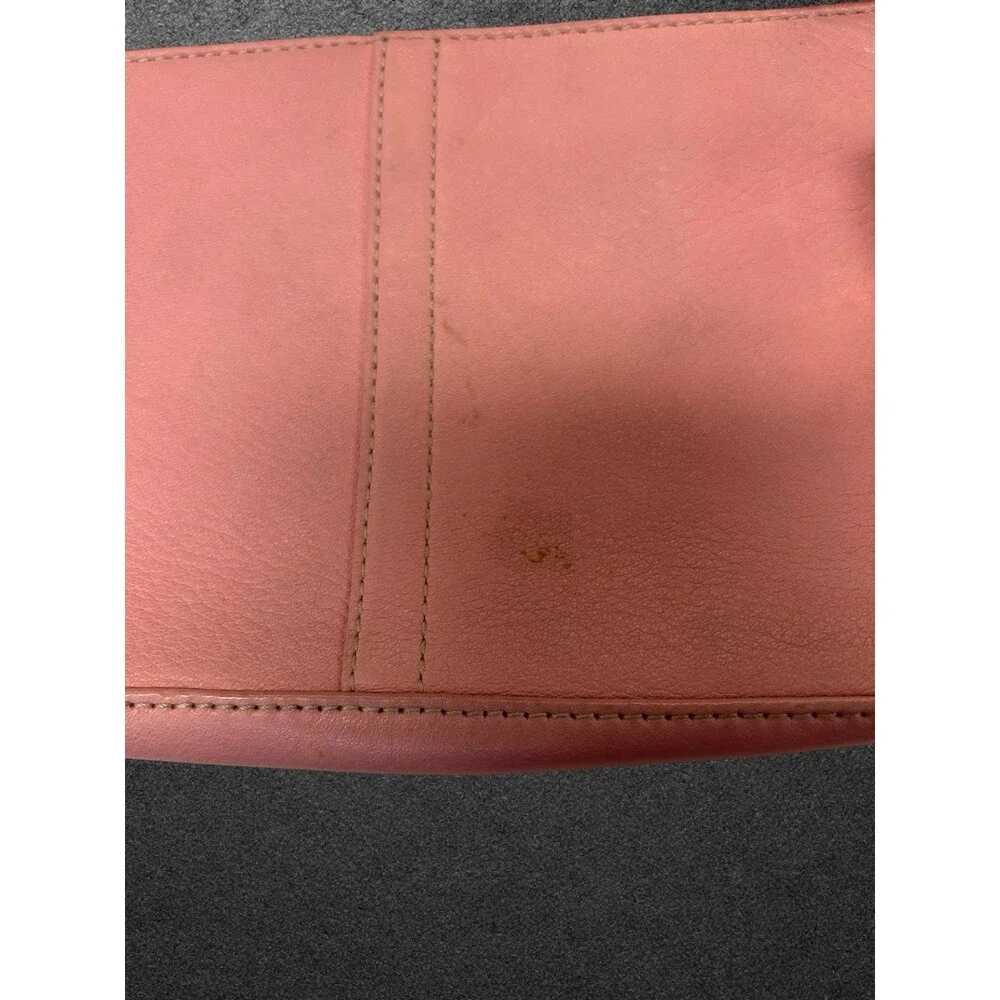Authentic Coach Pink Leather Corner Zip Wristlet Clutch Bag Polka Dot Scarf